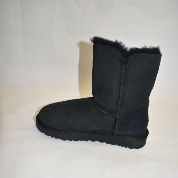 New! UGG Bailey Button II Genuine Sheepskin Boot Black Suede Size 7 1016226 - Picture 4 of 10